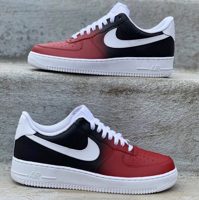 Red to Black Air Force 1 Custom