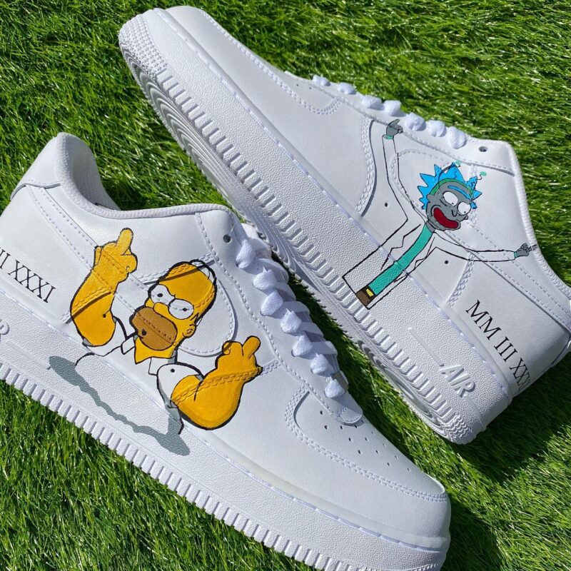 Rick and Morty x Simpsons Air Force 1 Custom