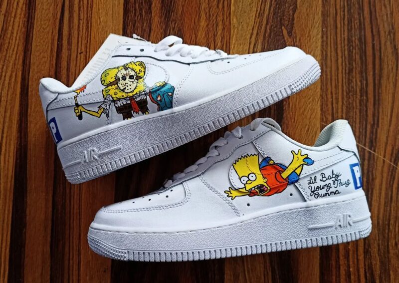 Simpsons x SpongeBob Air Force 1 Custom