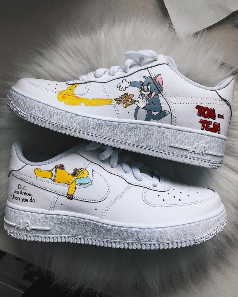 Tom and Jerry x The Simpsons Air Force 1 Custom