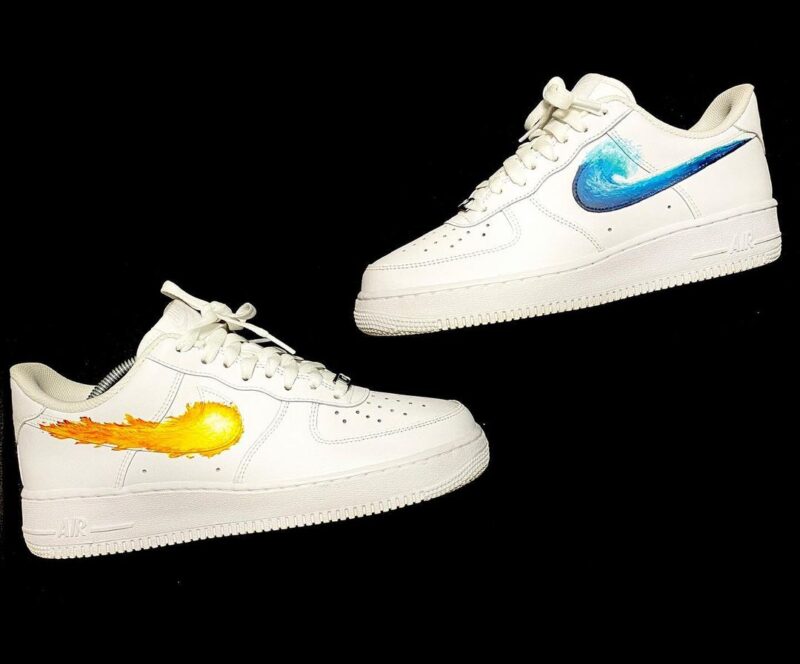 Water and Fire Air Force 1 Custom