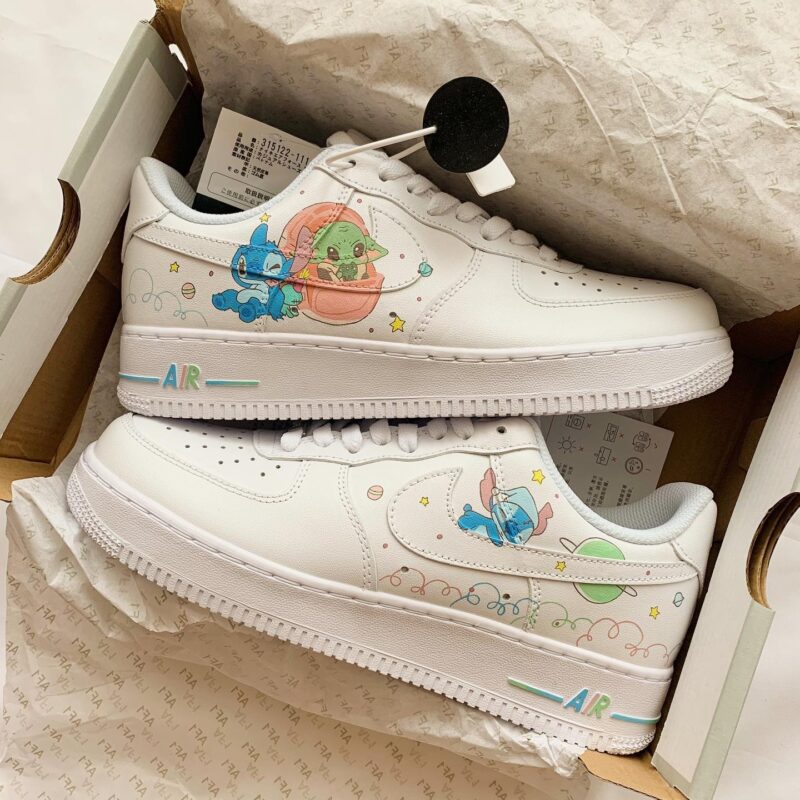 Baby Yoda x Stitch Air Force 1 Custom