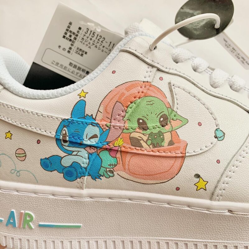 Baby Yoda x Stitch Air Force 1 Custom