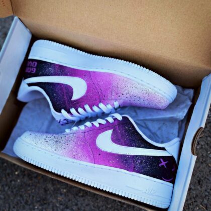 Black To Purple Splash Air Force 1 Custom