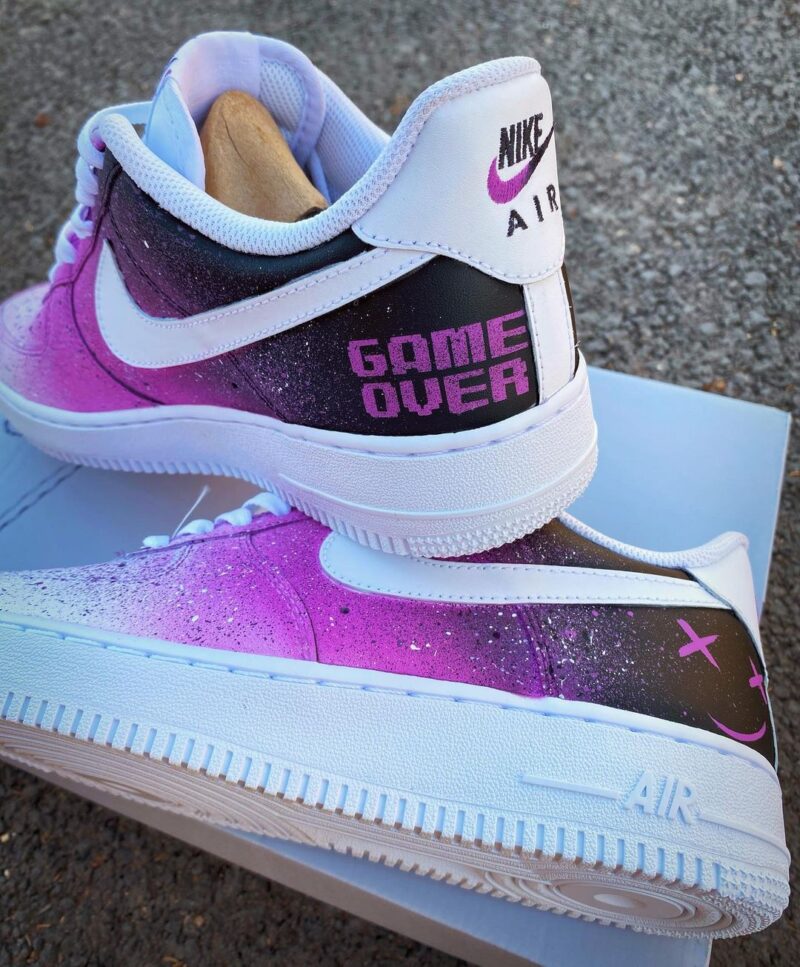 Black To Purple Splash Air Force 1 Custom