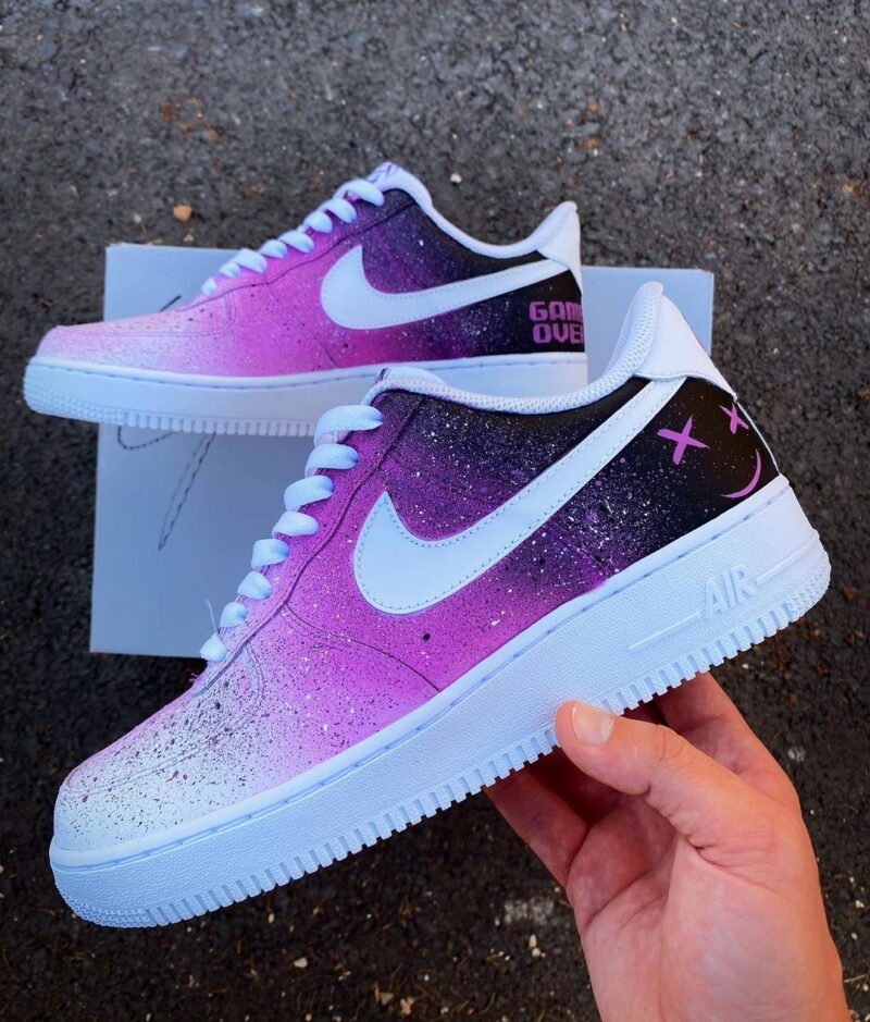 Black To Purple Splash Air Force 1 Custom