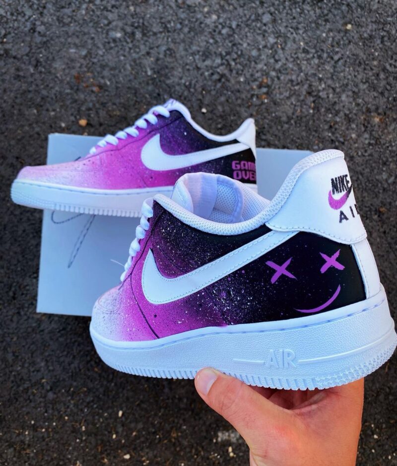 Black To Purple Splash Air Force 1 Custom