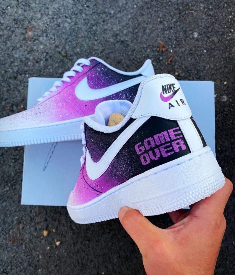 Black To Purple Splash Air Force 1 Custom