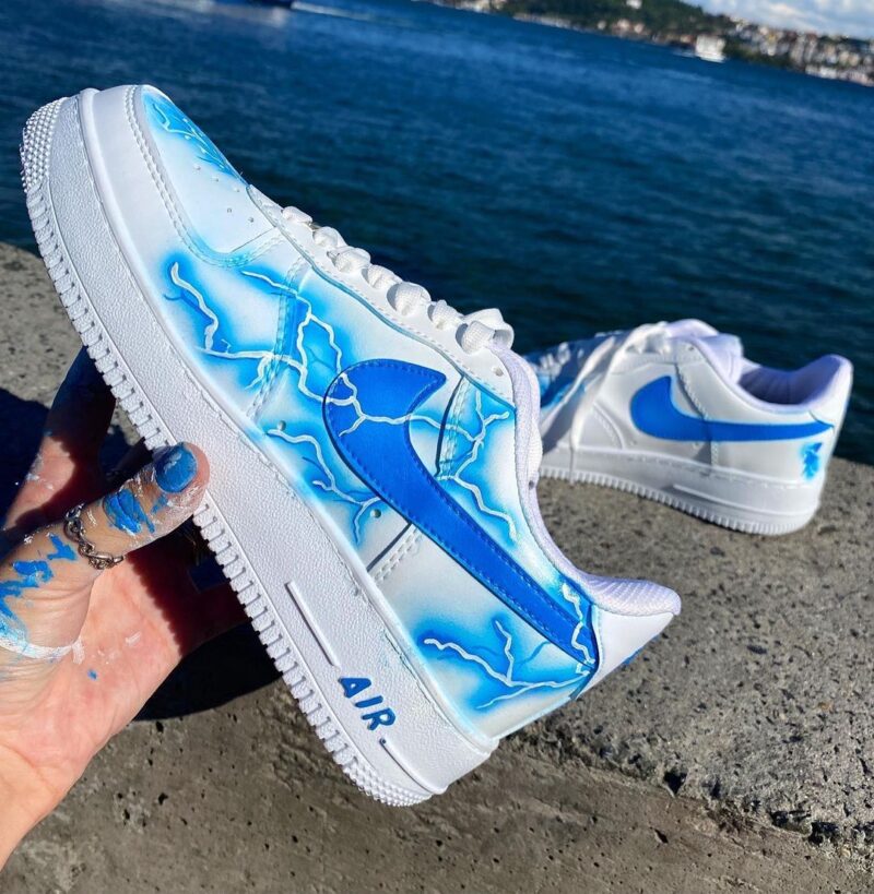 Blue ligthing Air Force 1 Custom