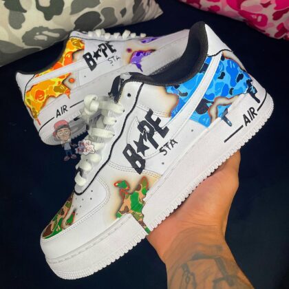 Burning Bape Air Force 1 Custom