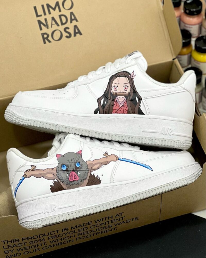 Demon Slayer Kimetsu no Yaiba - Nezuko x Inosuke Air Force 1 Custom