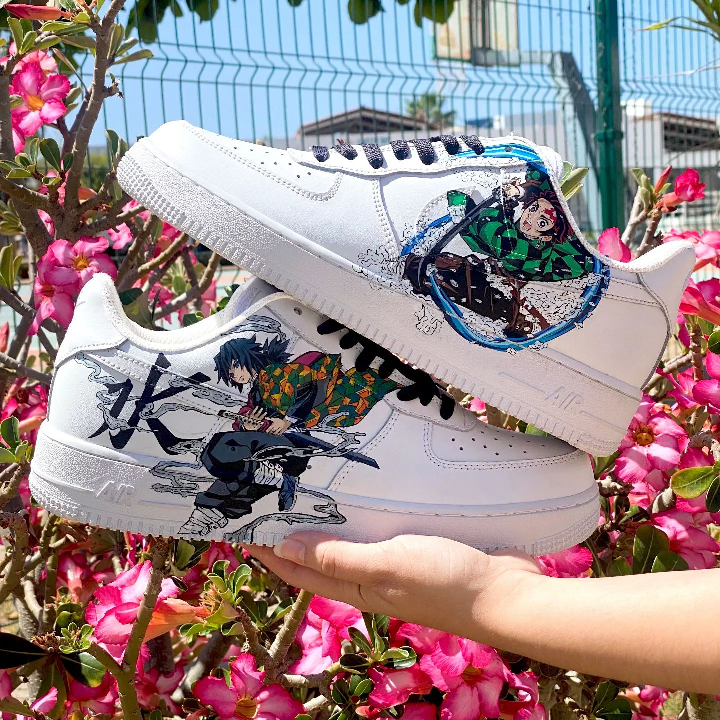 Demon Slayer Kimetsu no Yaiba - Tanjiro x Giyu Air Force 1 Custom