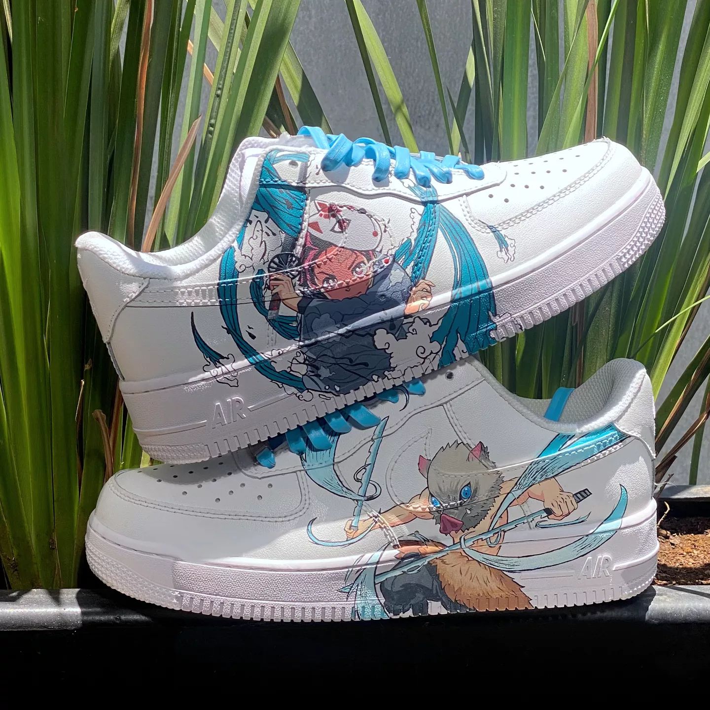 Demon Slayer Kimetsu no Yaiba - Tanjiro x Inosuke Air Force 1 Custom