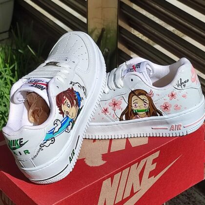 Demon Slayer Kimetsu no Yaiba - Tanjiro x Nezuko Air Force 1 Custom