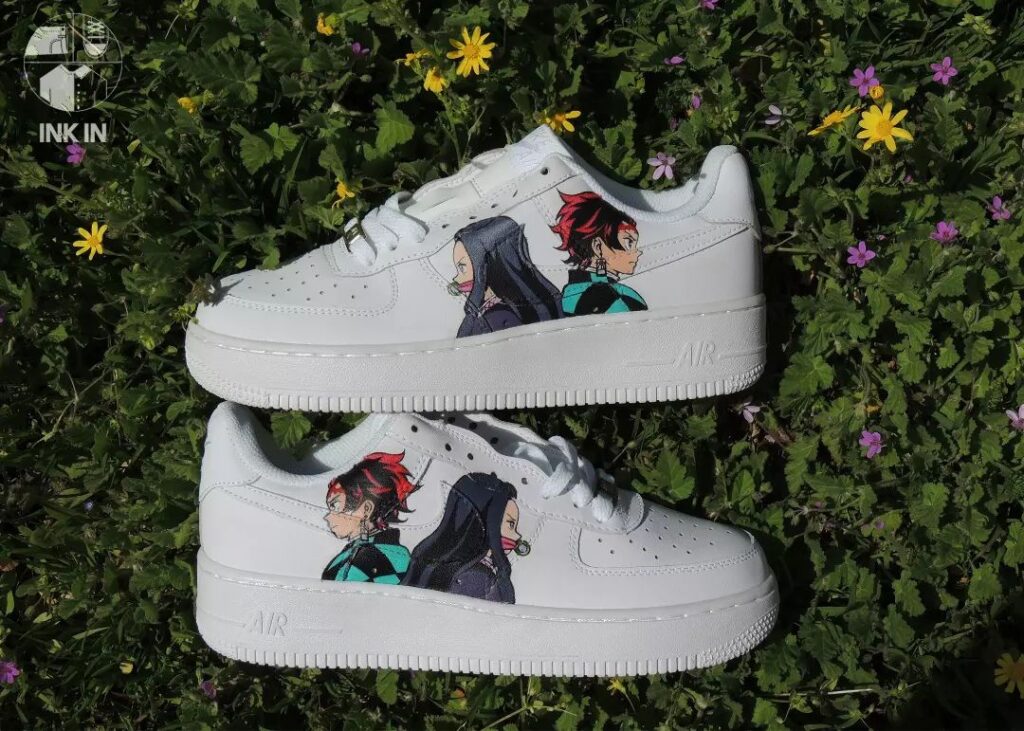 Demon Slayer Kimetsu No Yaiba Tanjiro X Nezuko Air Force 1 Custom Daniel Customs 8767