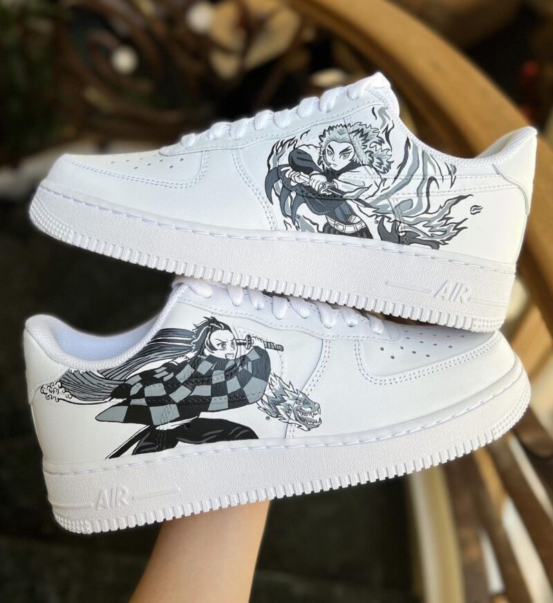 Demon Slayer Kimetsu no Yaiba - Tanjiro x Shinobu Air Force 1 Custom