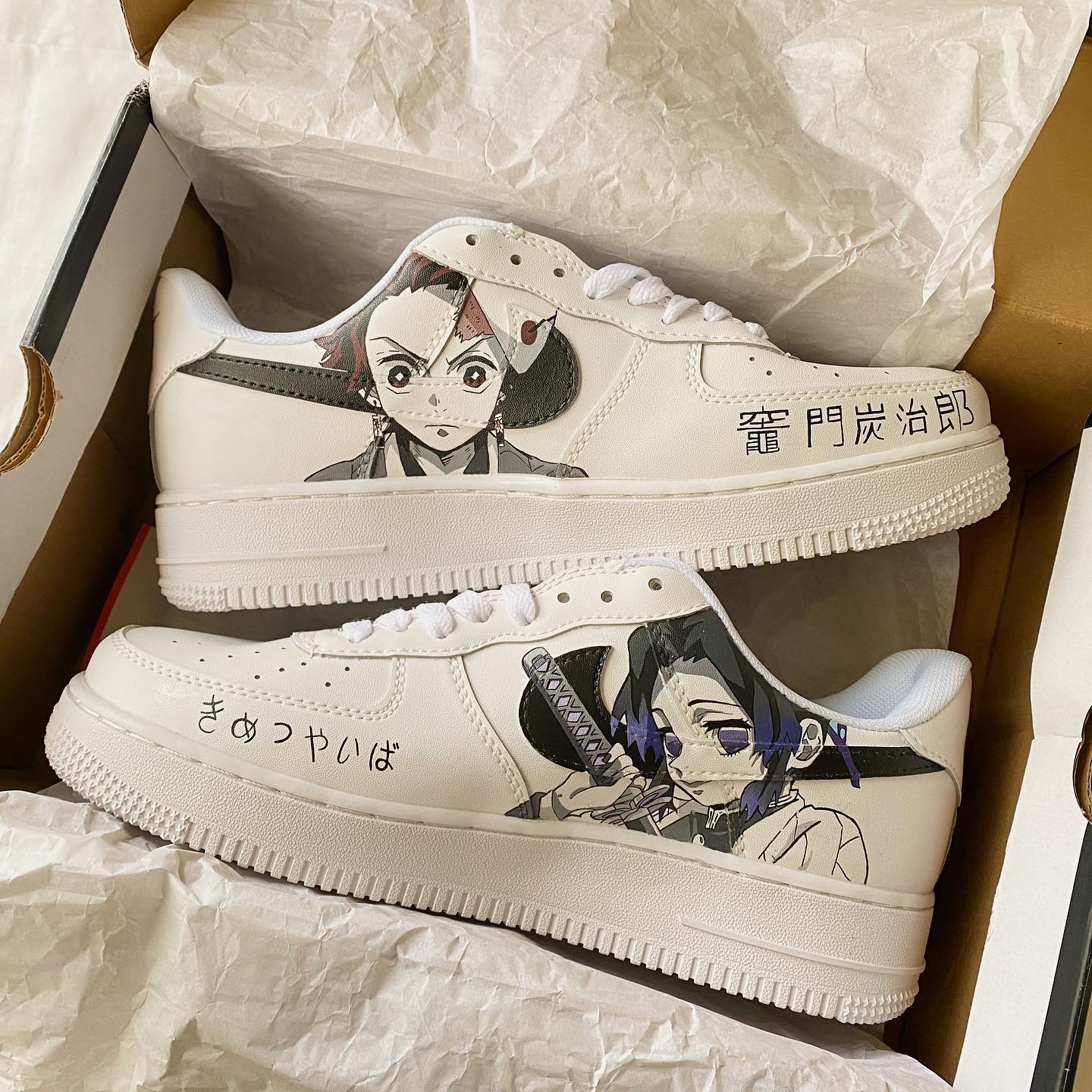 Demon Slayer Kimetsu no Yaiba - Tanjiro x Shinobu Air Force 1 Custom