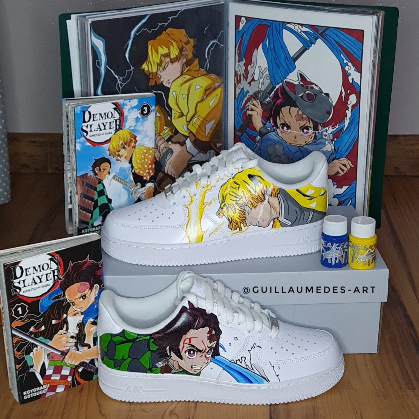 Demon Slayer Kimetsu no Yaiba - Tanjiro x Zenitsu Air Force 1 Custom