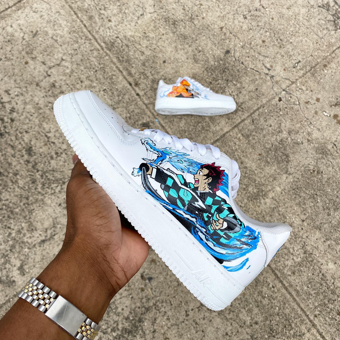 Demon Slayer Kimetsu no Yaiba - Tanjiro x Zenitsu Air Force 1 Custom