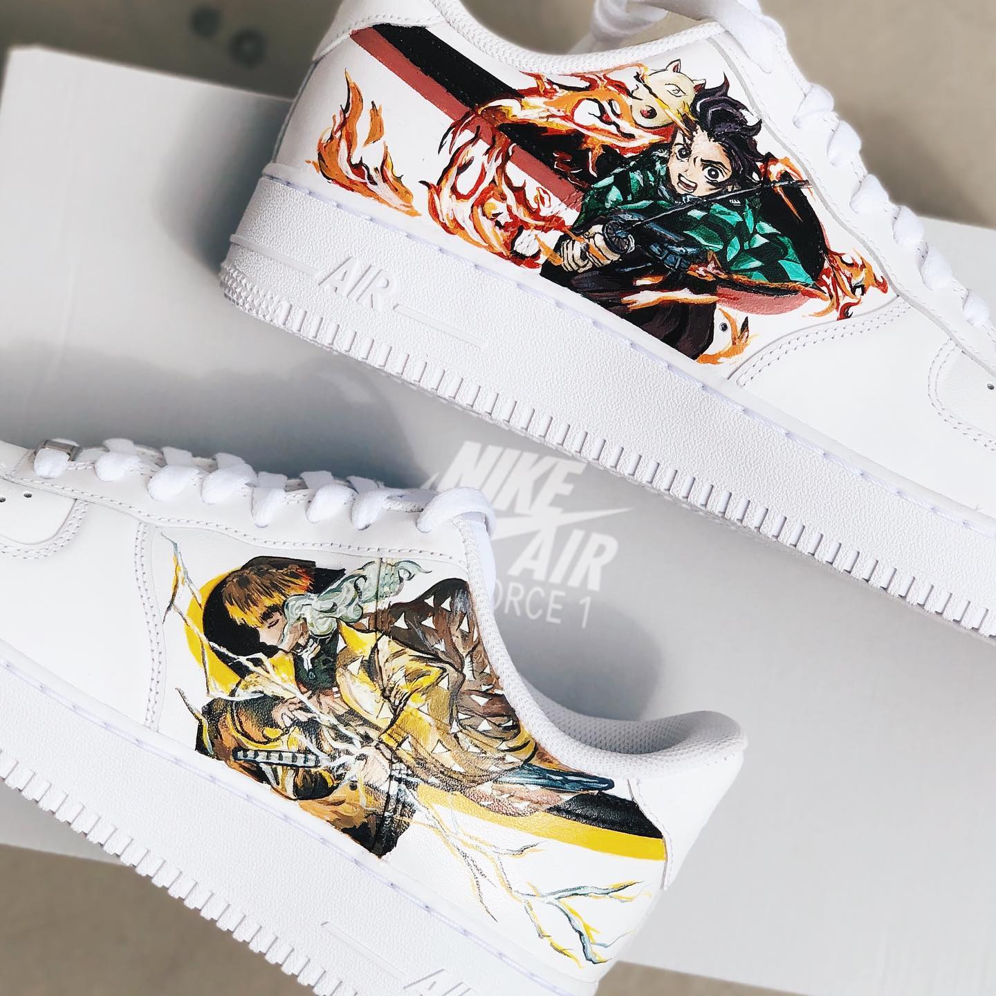 Demon Slayer Kimetsu no Yaiba - Tanjiro x Zenitsu Air Force 1 Custom