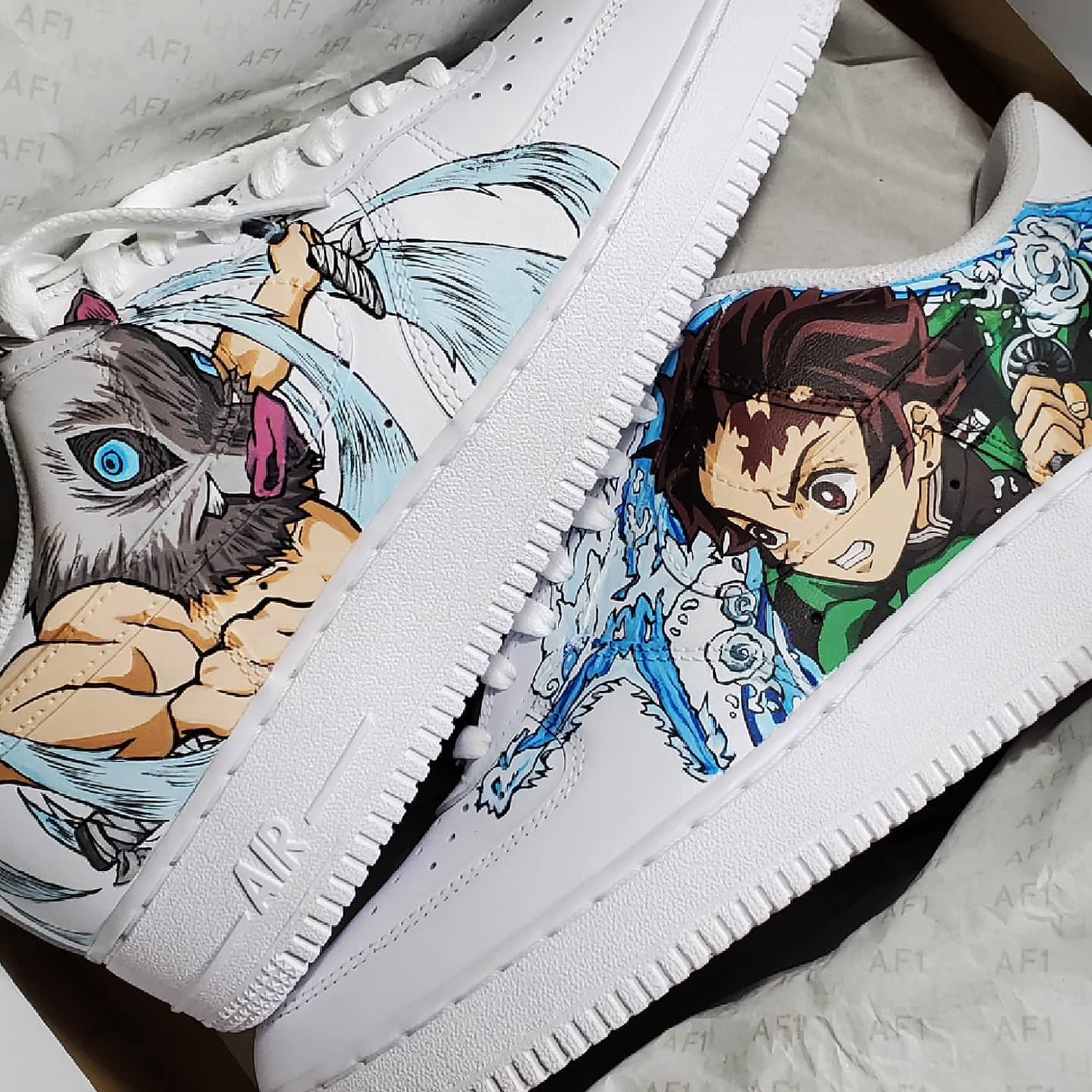 Demon Slayer Kimetsu no Yaiba - Tanjizo x Inosuke Air Force 1 Custom