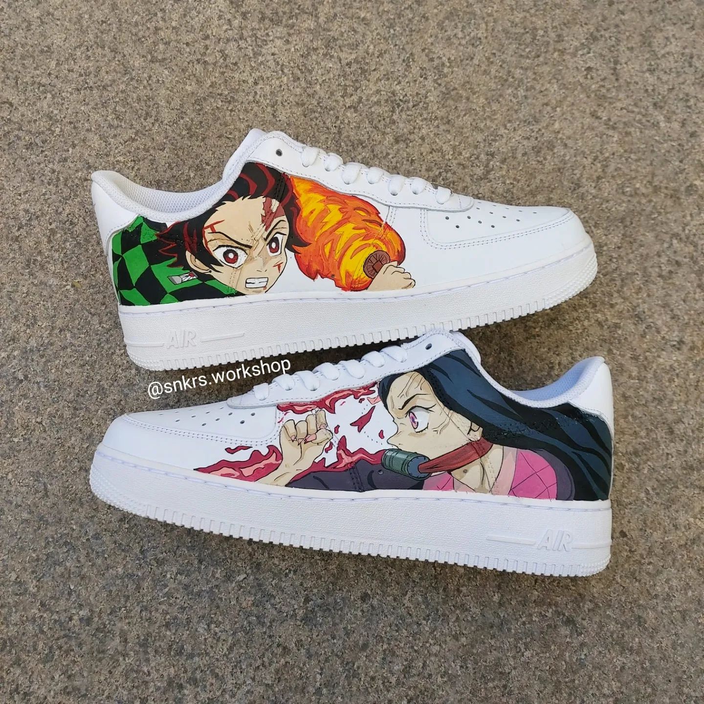 Demon Slayer Kimetsu no Yaiba - Tanjizo x Nezuko Air Force 1 Custom