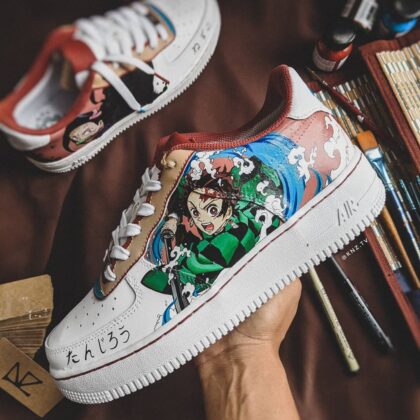 Demon Slayer Kimetsu no Yaiba - Tanjizo x Nezuko Air Force 1 Custom