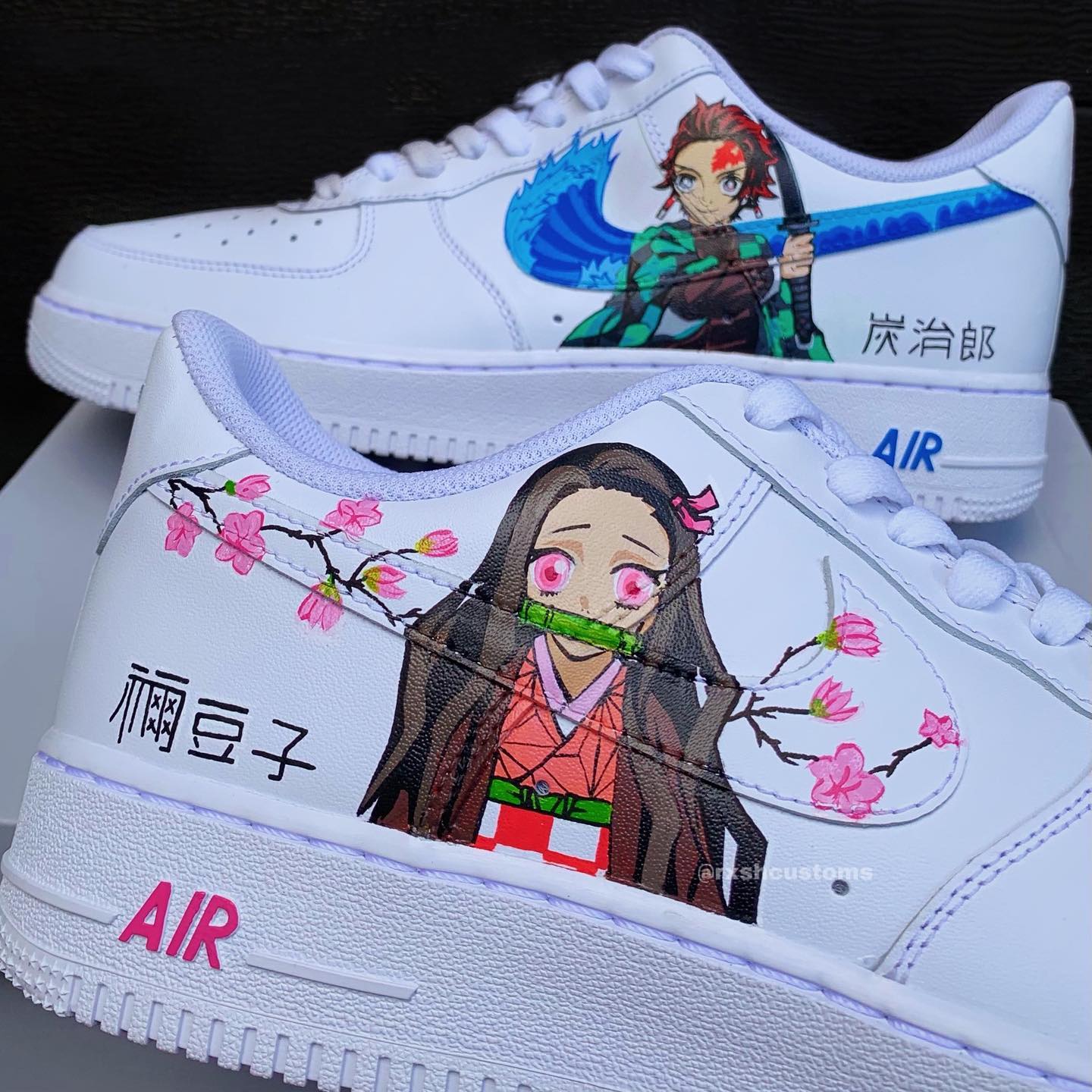 Demon Slayer Kimetsu no Yaiba - Tanjizo x Nezuko Air Force 1 Custom