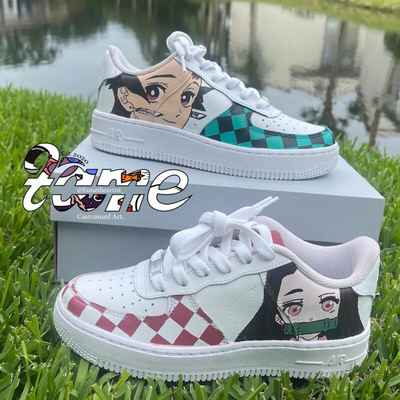 Demon Slayer Kimetsu no Yaiba - Tanjizo x Nezuko Air Force 1 Custom