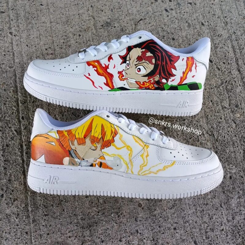 Demon Slayer Kimetsu no Yaiba - Tanjizo x Zenitsu Air Force 1 Custom