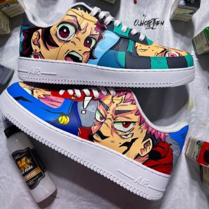 Demon Slayer Kimetsu no Yaiba x Jujutsu Kaisen Air Force 1 Custom