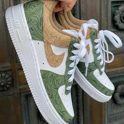 Green Brown Air Force 1 Custom