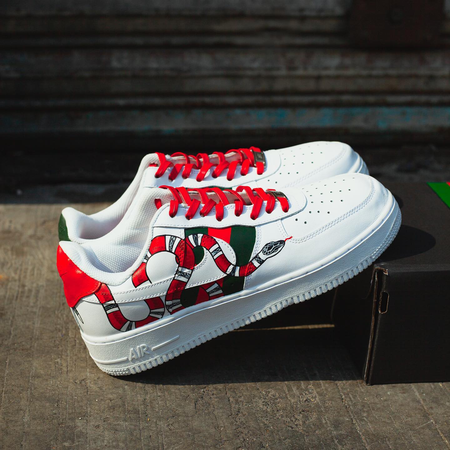 red gucci air force ones