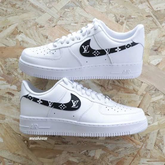 Customise a brand new pair of air force 1 into lv by Chameleonc