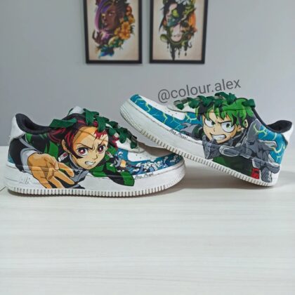 Midoriya x Tanjiro Air Force 1 Custom