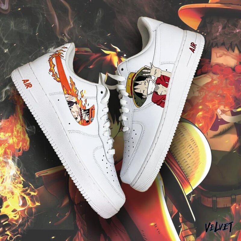 One Piece - Luffy x Ace Air Force 1 Custom