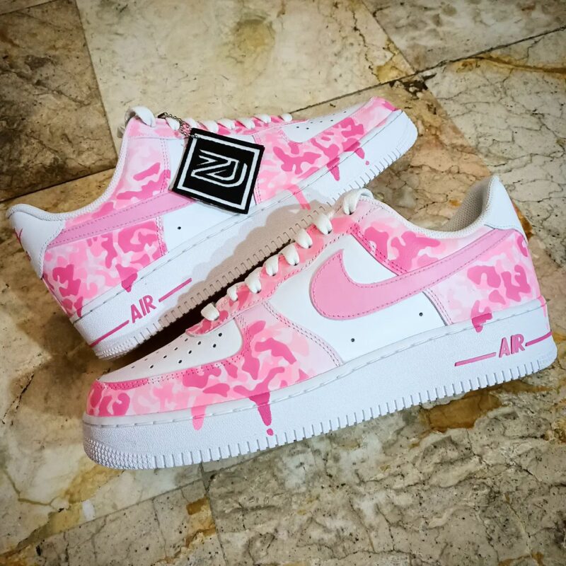 Pink Camo Drip Air Force 1 Custom