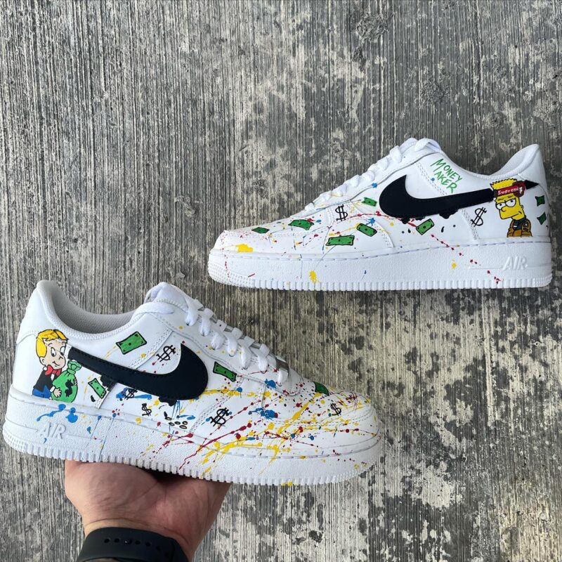 Richie Rich x Bart Simpson Air Force 1 Custom