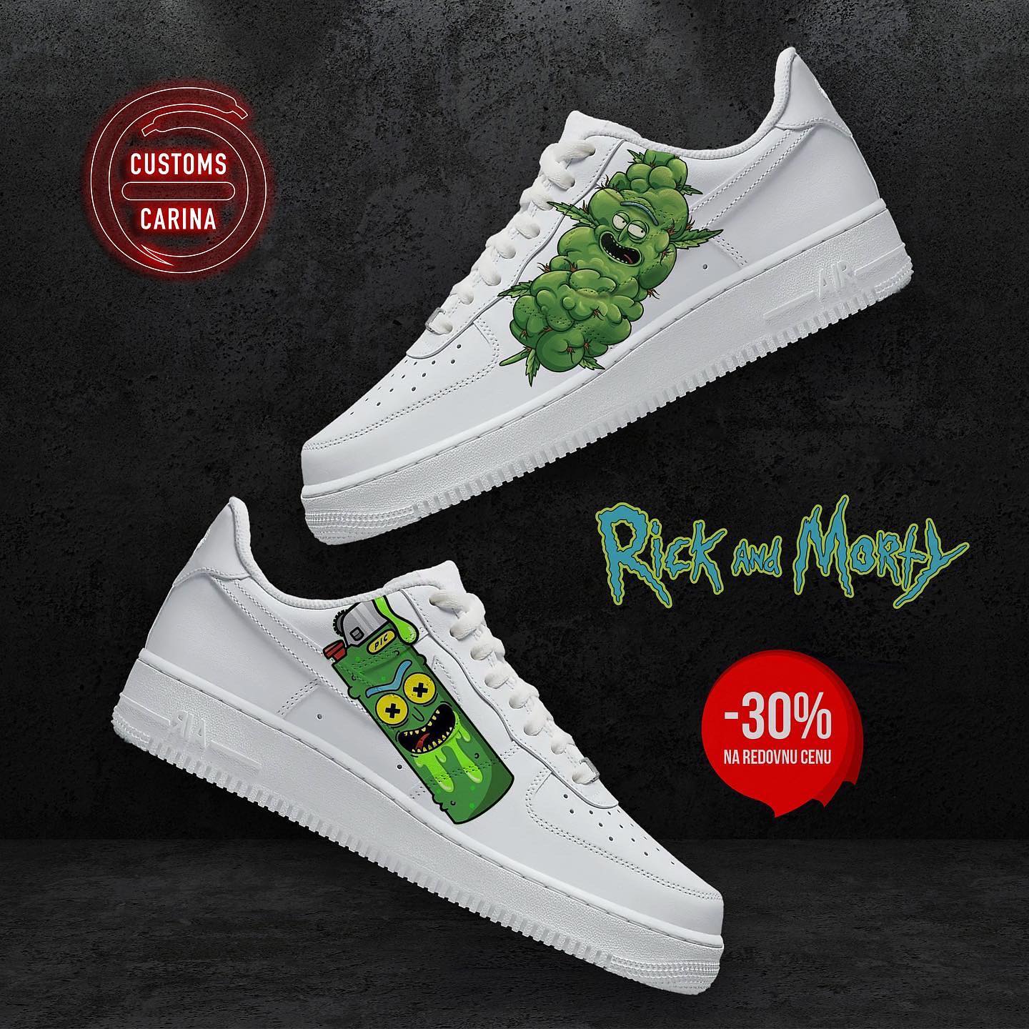 rick and morty air force 1 drip creationz