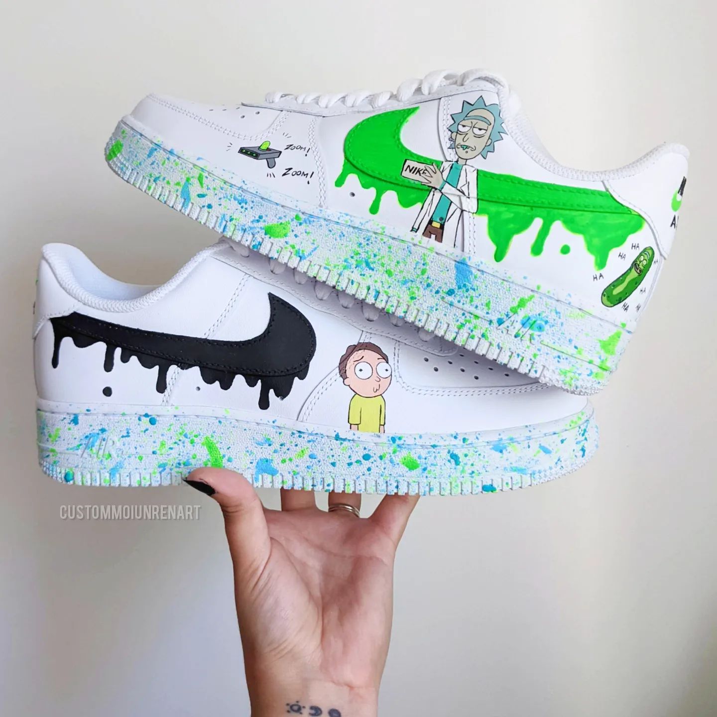 rick and morty custom air force ones