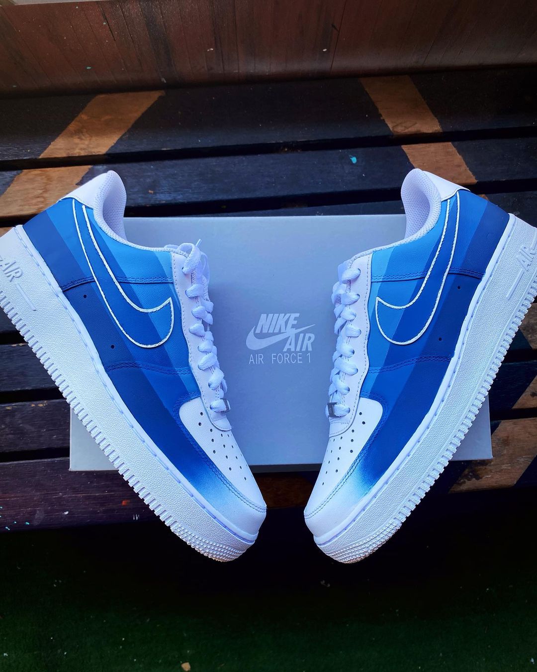 shades of blue air force ones