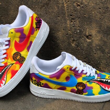 Shark Mouth Camo Air Force 1 Custom