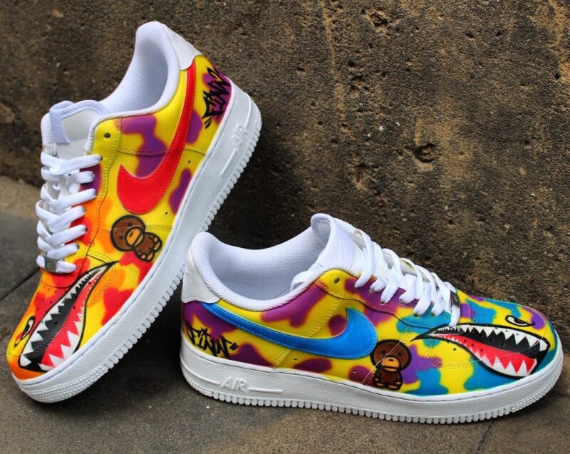 Shark Mouth Camo Air Force 1 Custom