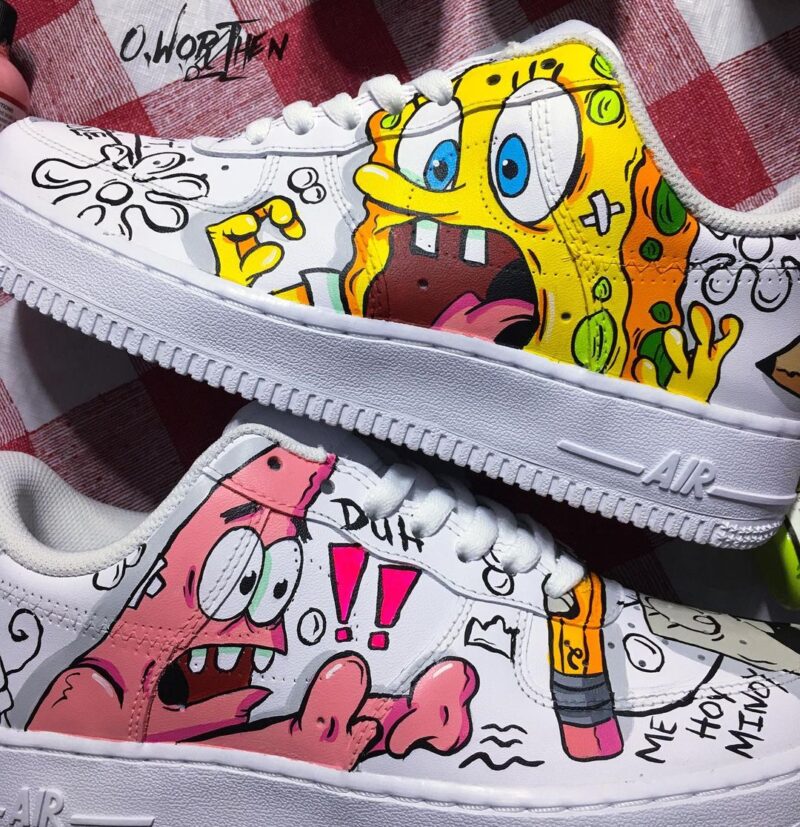 SpongeBob SquarePants Air Force 1 Custom - Image 5