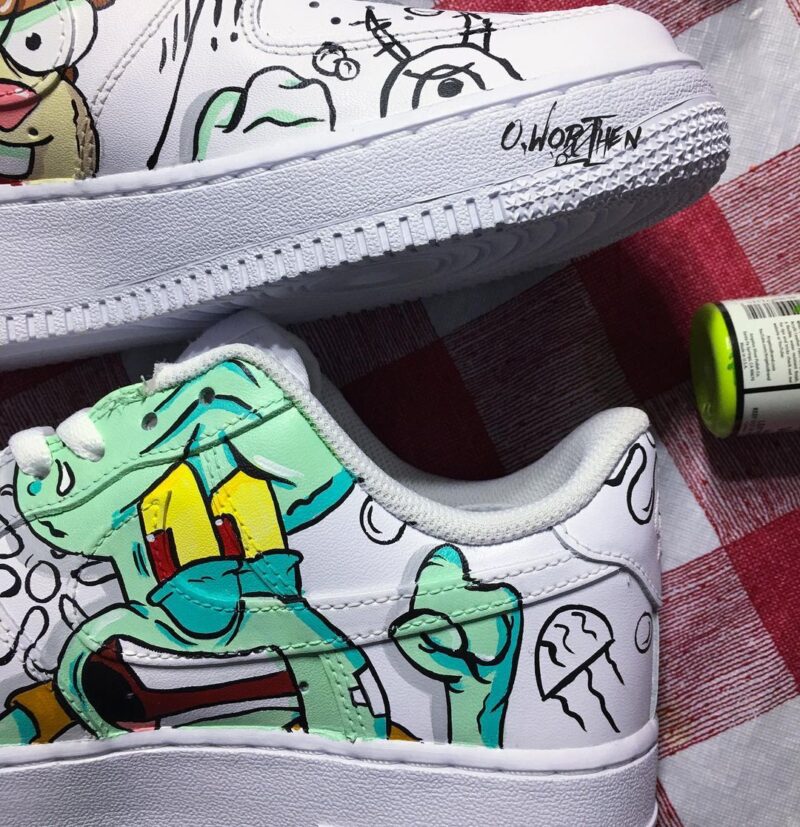 SpongeBob SquarePants Air Force 1 Custom - Image 3