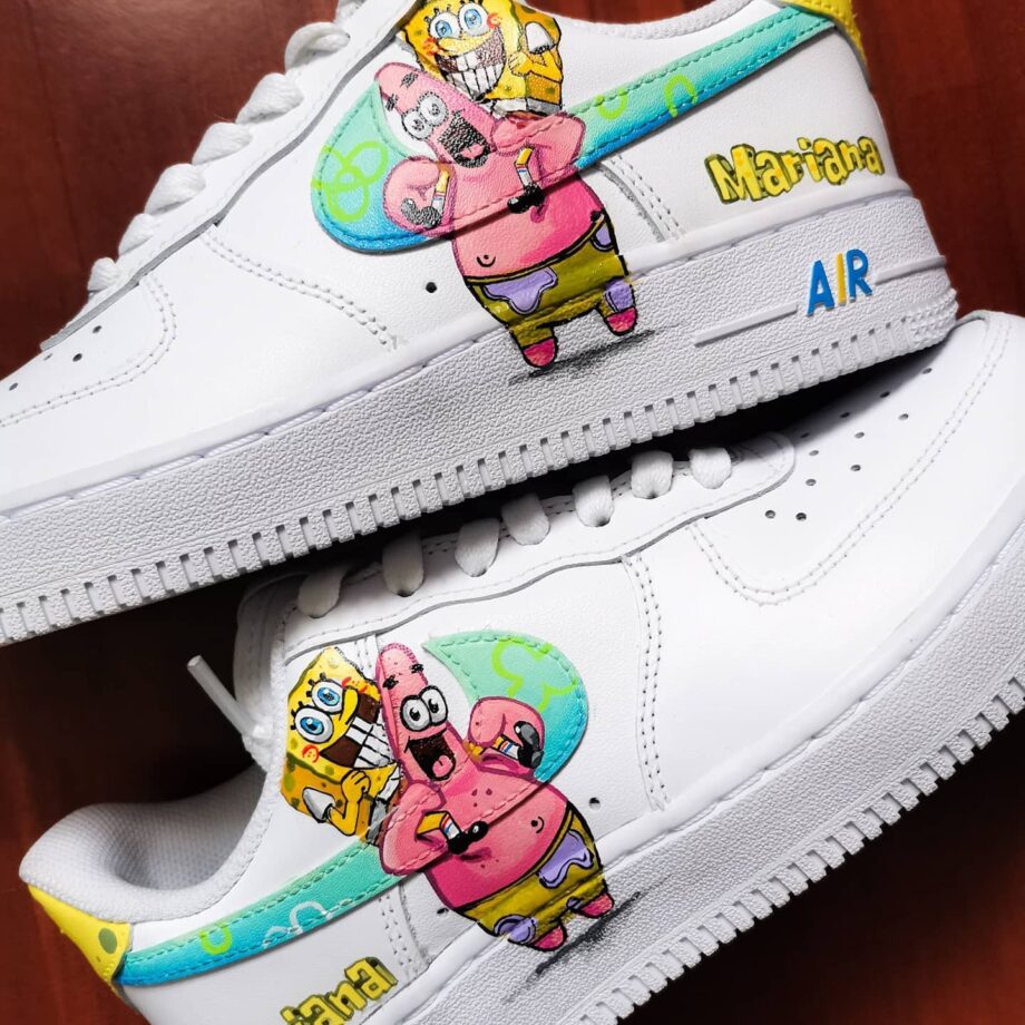 spongebob black air forces