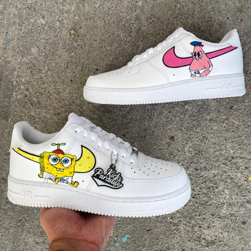 spongebob black air forces