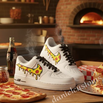 Hand Painted Cheese Drip Air Force 1 Sneakers