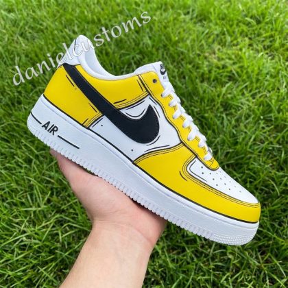 Yellow Comic Air Force 1 Custom Sneakers